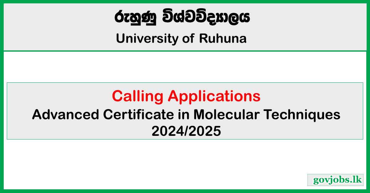 Advanced Certificate in Molecular Techniques 2024