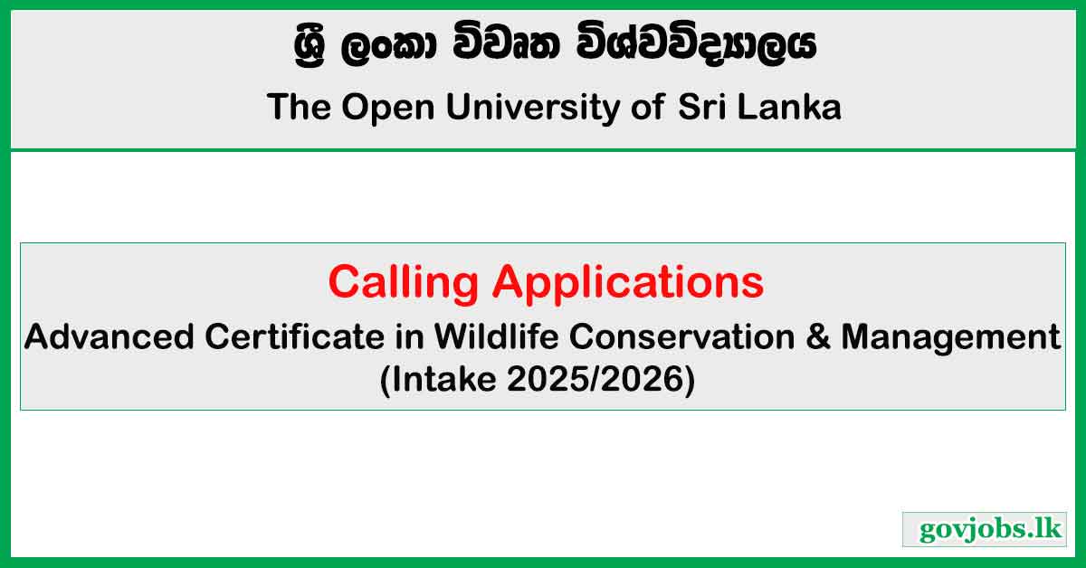 Advanced Certificate in Wildlife Conservation & Management 2025