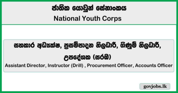Assistant Director, Instructor (Drill) , Procurement Officer, Accounts Officer - National Youth Corps Job Vacancies 2026