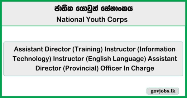 Assistant Director, Instructor, Officer In Charge - National Youth Corps Job Vacancies 2025