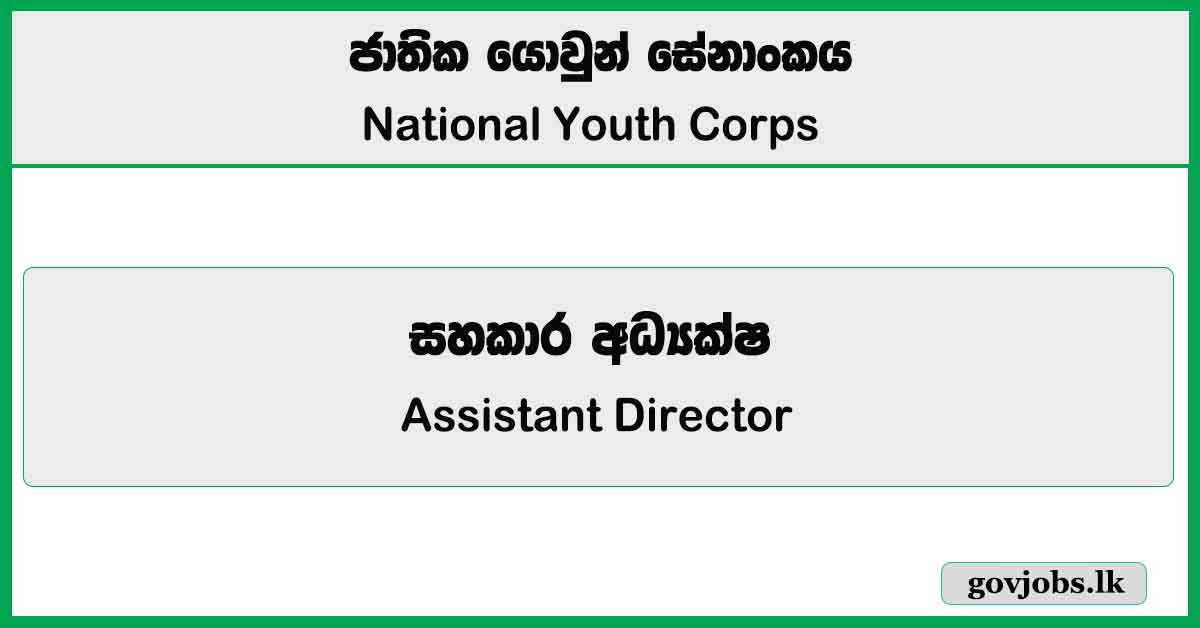 Assistant Director - National Youth Corps Job Vacancies 2025