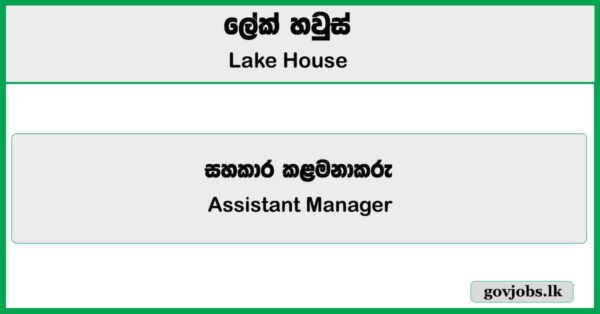 Assistant Manager (Procurement) – Lake House Job Vacancies 2025