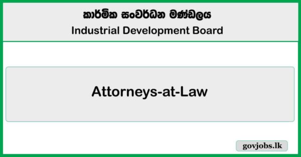 Attorneys-at-Law – Industrial Development Board Job Vacancies 2025