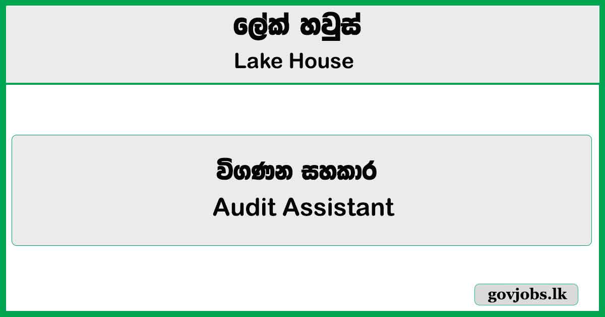 Audit Assistant - Lake House Job Vacancies 2025
