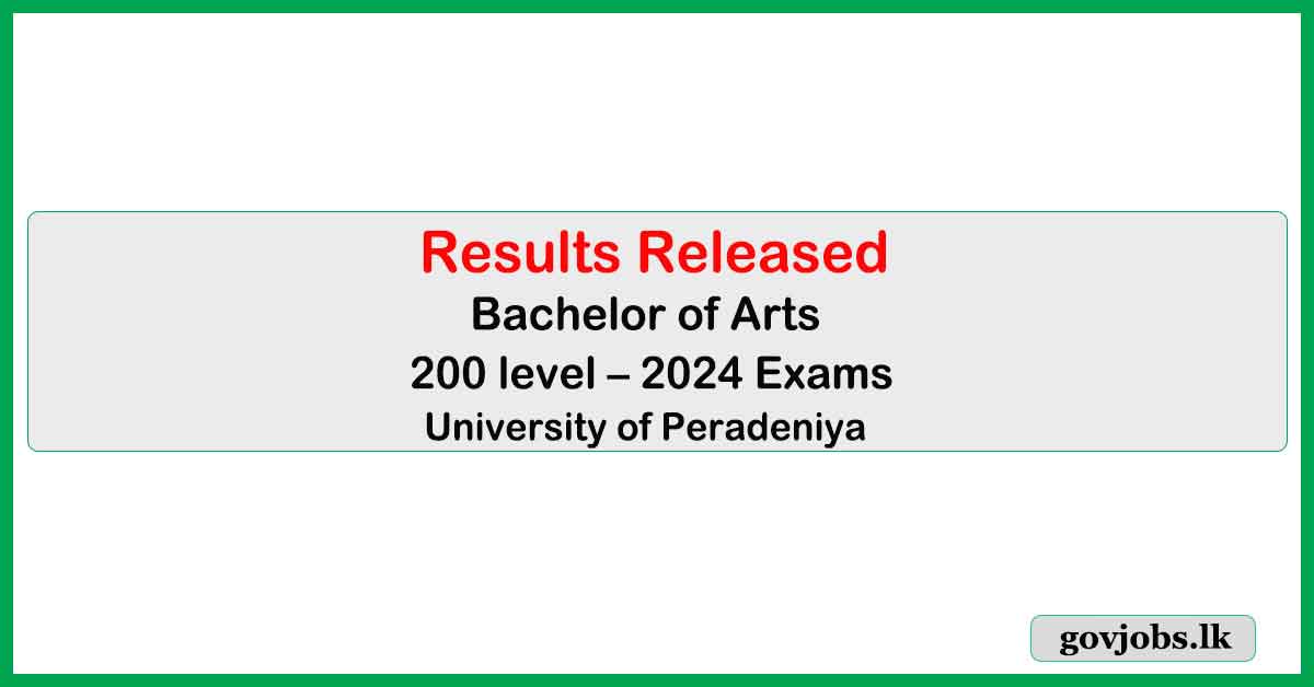 Bachelor of Arts - 200 level – 2024 Exams - Results Released