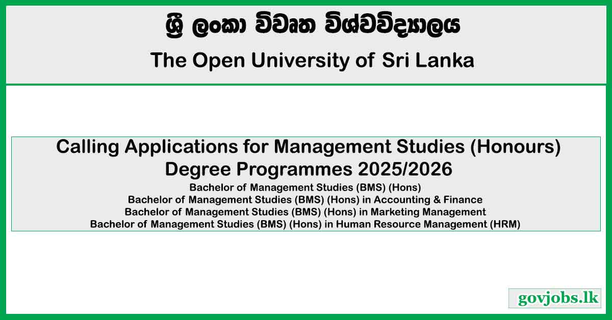Bachelor of Management Studies (BMS) Degree 2025