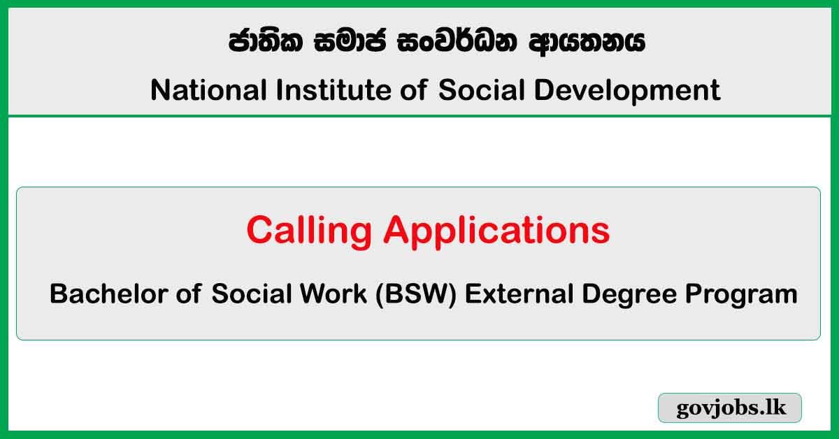 Bachelor of Social Work (External) Degree Program (2025)