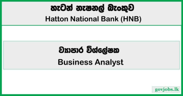 Business Analyst – Hatton National Bank (HNB) 2026 Job Vacancies