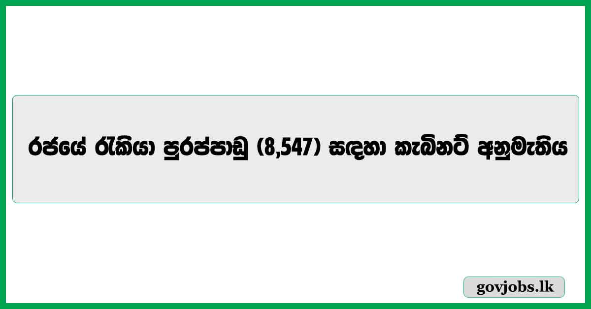 Cabinet approves filling 8,547 institution vacancies.
