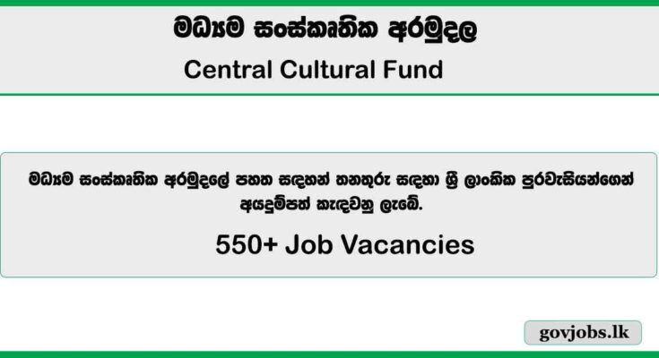 Central Cultural Fund (CCF) 2025 - Job Vacancies (550+)