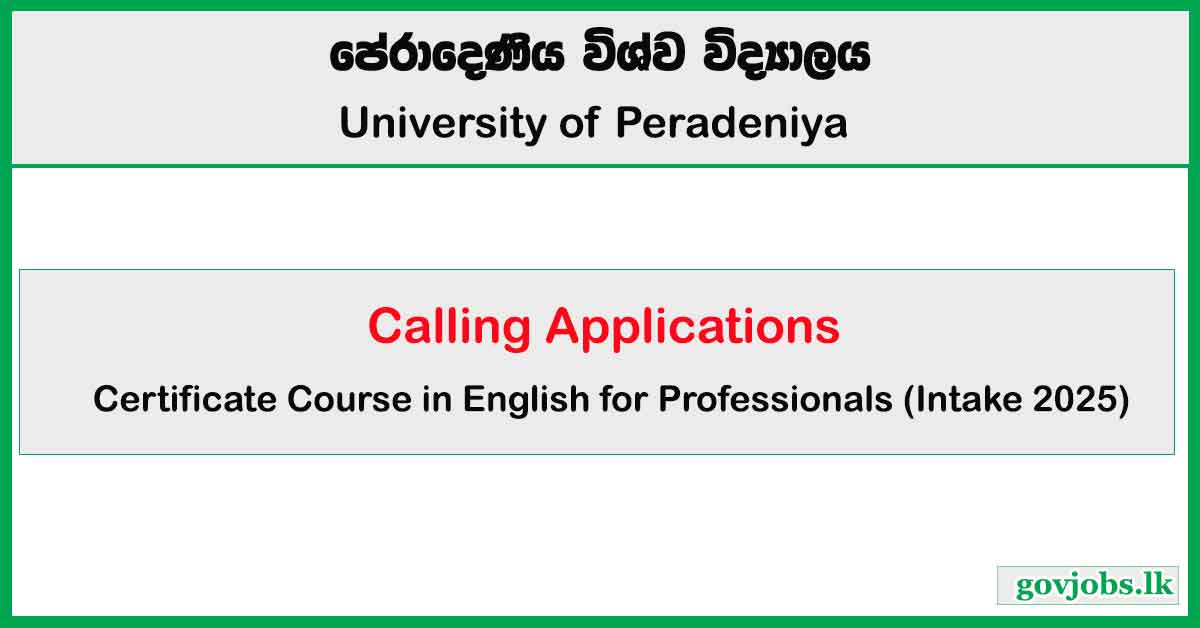Certificate Course in English for Professionals (2025)