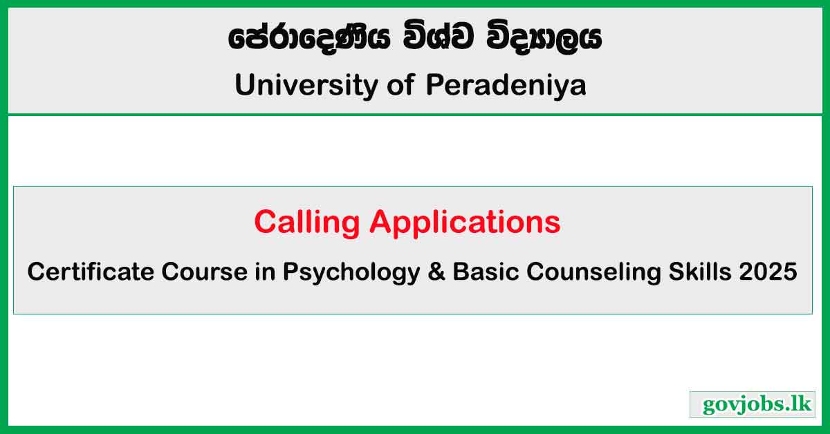 Certificate Course in Psychology & Basic Counseling Skills 2025