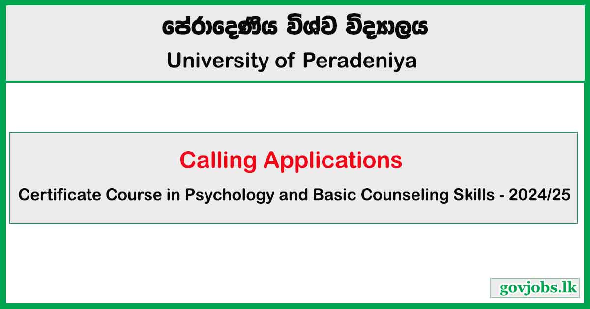 Certificate Course in Psychology & Basic Counseling Skills 2025