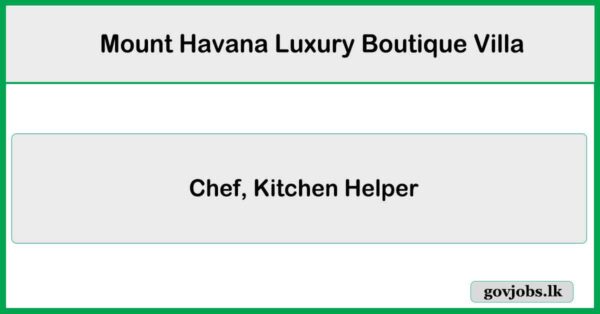 Chef, Kitchen Helper Vacancies 2025 - Mount Havana Luxury Boutique Villa