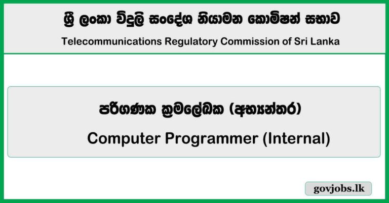 Computer Programmer (Internal) - Telecommunications Regulatory Commission of Sri Lanka Job Vacancies 2026