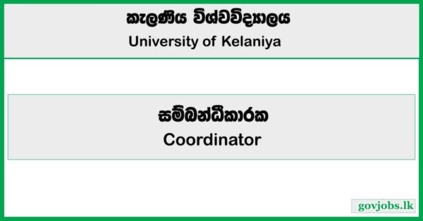 Coordinator - University of Kelaniya Job Vacancies 2025