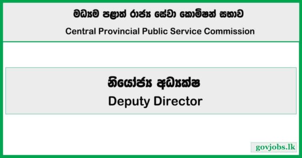 Deputy Director - Central Provincial Public Service Commission Job Vacancies 2025