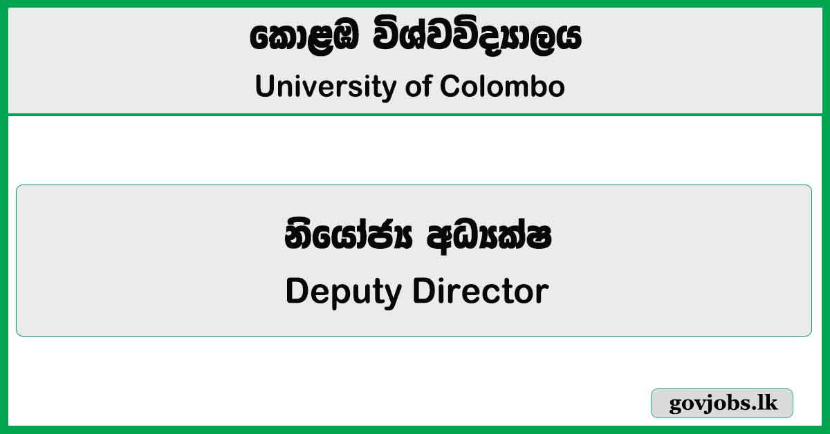 Deputy Director - University of Colombo Job Vacancies 2024