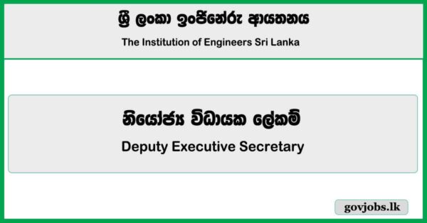 Deputy Executive Secretary - The Institution of Engineers, Sri Lanka Job Vacancies 2025