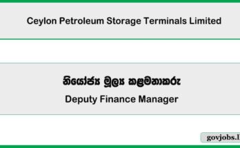 Deputy Finance Manager – Ceylon Petroleum Storage Terminals Limited Job Vacancies 2025