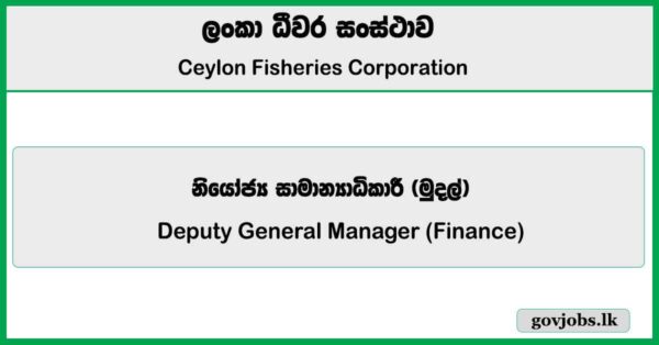 Deputy General Manager (Finance) - Ceylon Fisheries Corporation Job Vacancies 2026