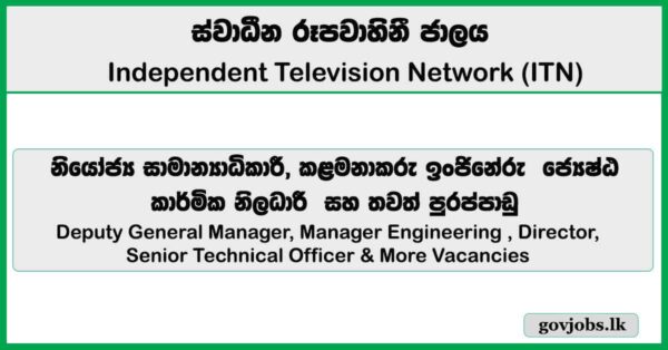 Deputy General Manager, Manager Engineering , Director, Senior Technical Officer & More Vacancies - Independent Television Network Job Vacancies 2026