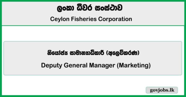 Deputy General Manager (Marketing) - Ceylon Fisheries Corporation Job Vacancies 2026