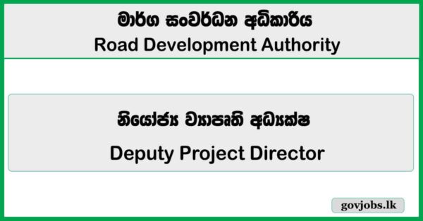 Deputy Project Director - Road Development Authority (RDA) Job Vacancies 2026