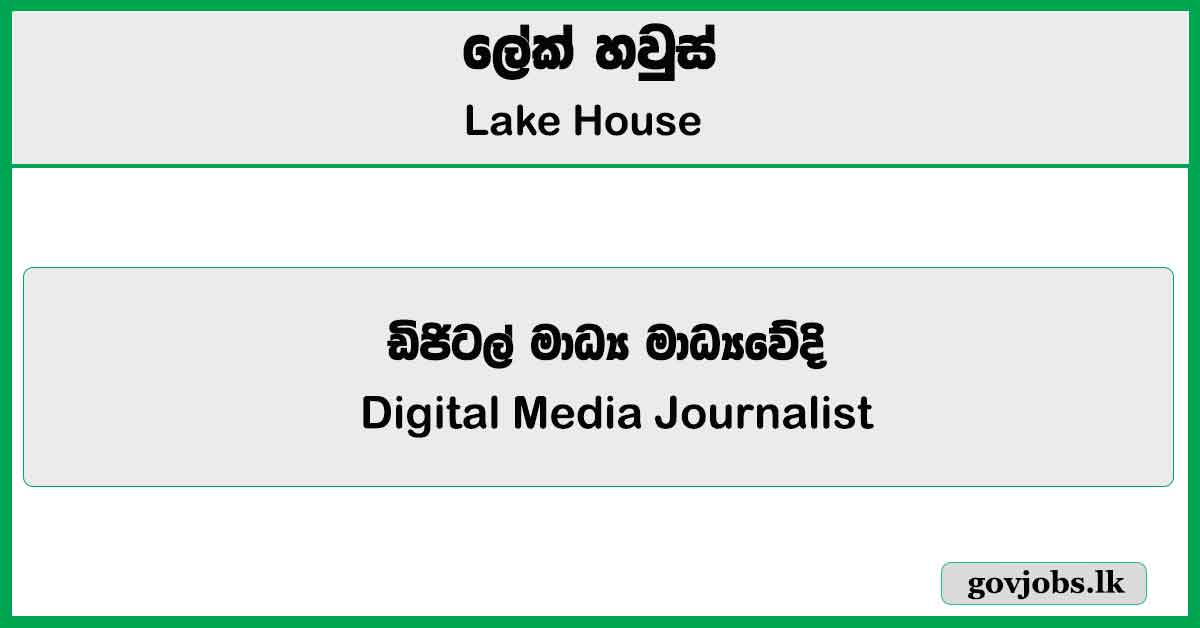 Digital Media Journalist - Lake House Job Vacancies 2025