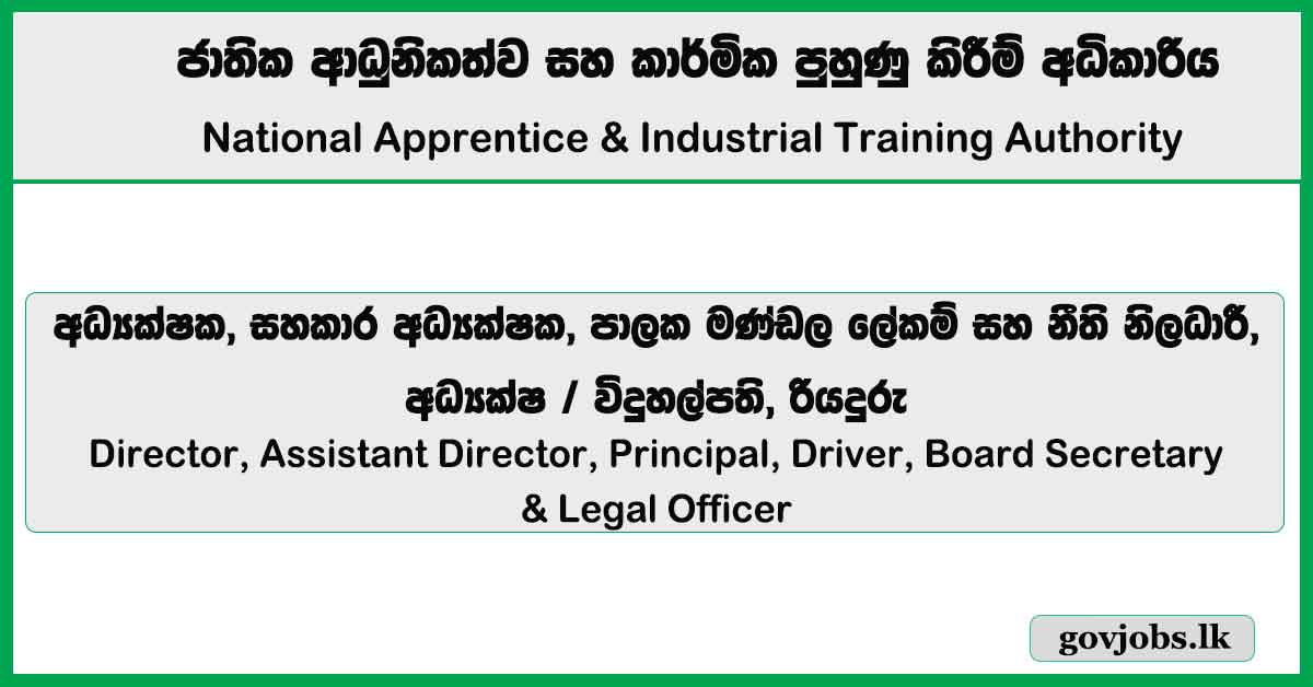 Director, Assistant Director, Principal, Driver, Board Secretary & Legal Officer – NAITA Job Vacancies 2026