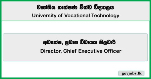Director, Chief Executive Officer – University of Vocational Technology Job Vacancies 2025