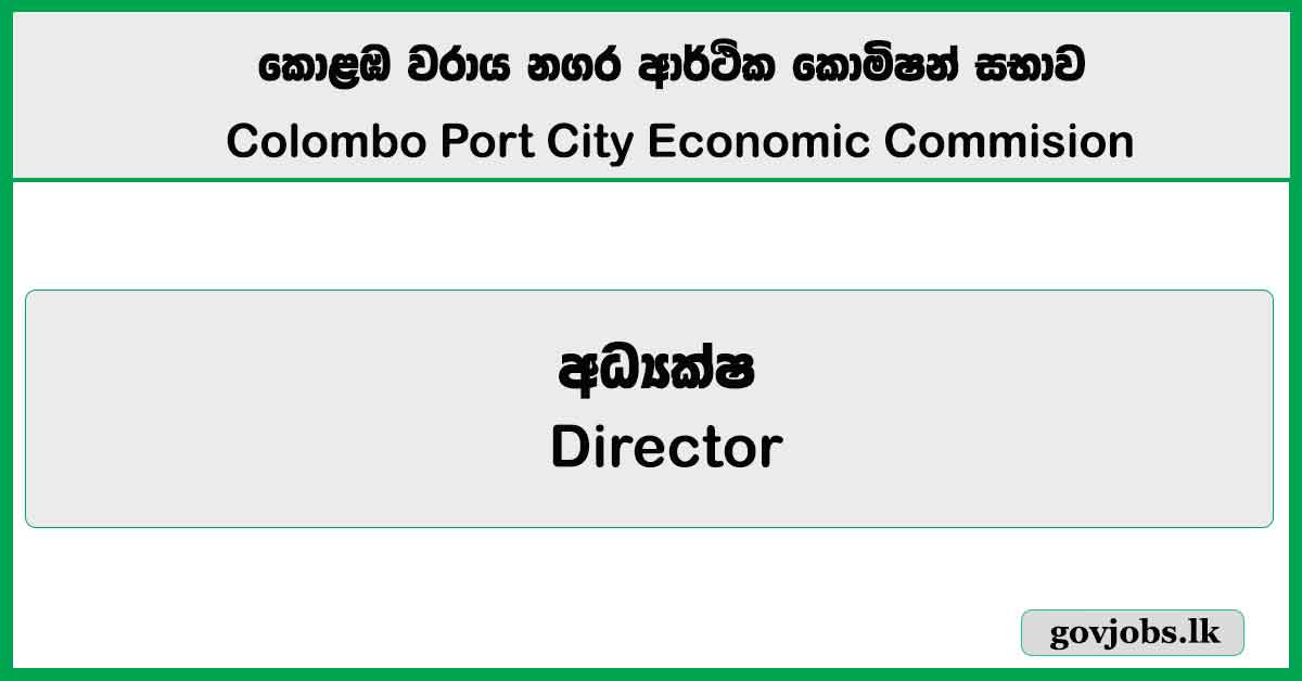 Director - Colombo Port City Economic Commision Job Vacancies 2025