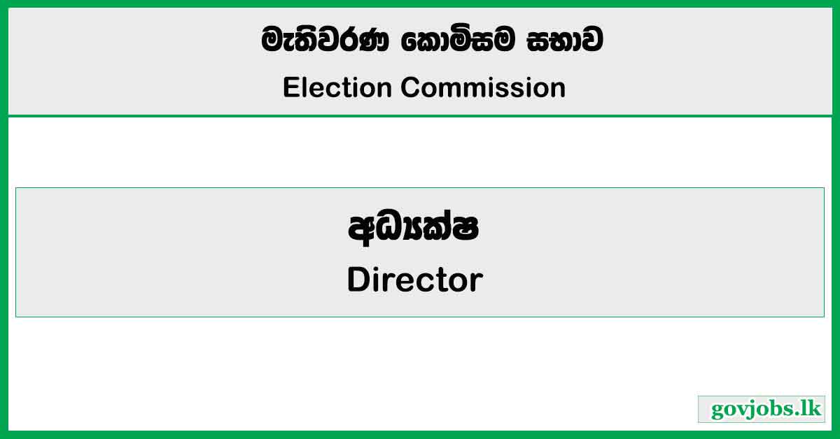 Director - Election Commission Job Vacancies 2024