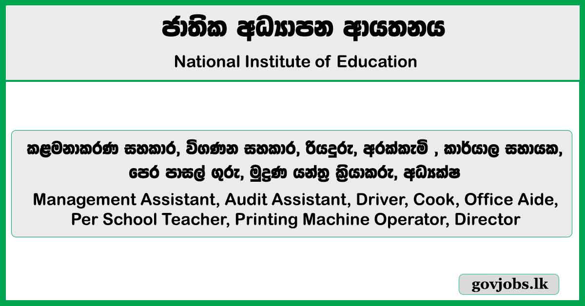 Director (English Language) - National Institute of Education Job Vacancies 2025