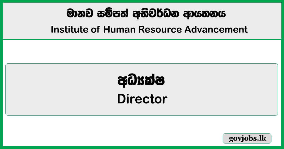 Director - Institute of Human Resource Advancement Job Vacancies 2025