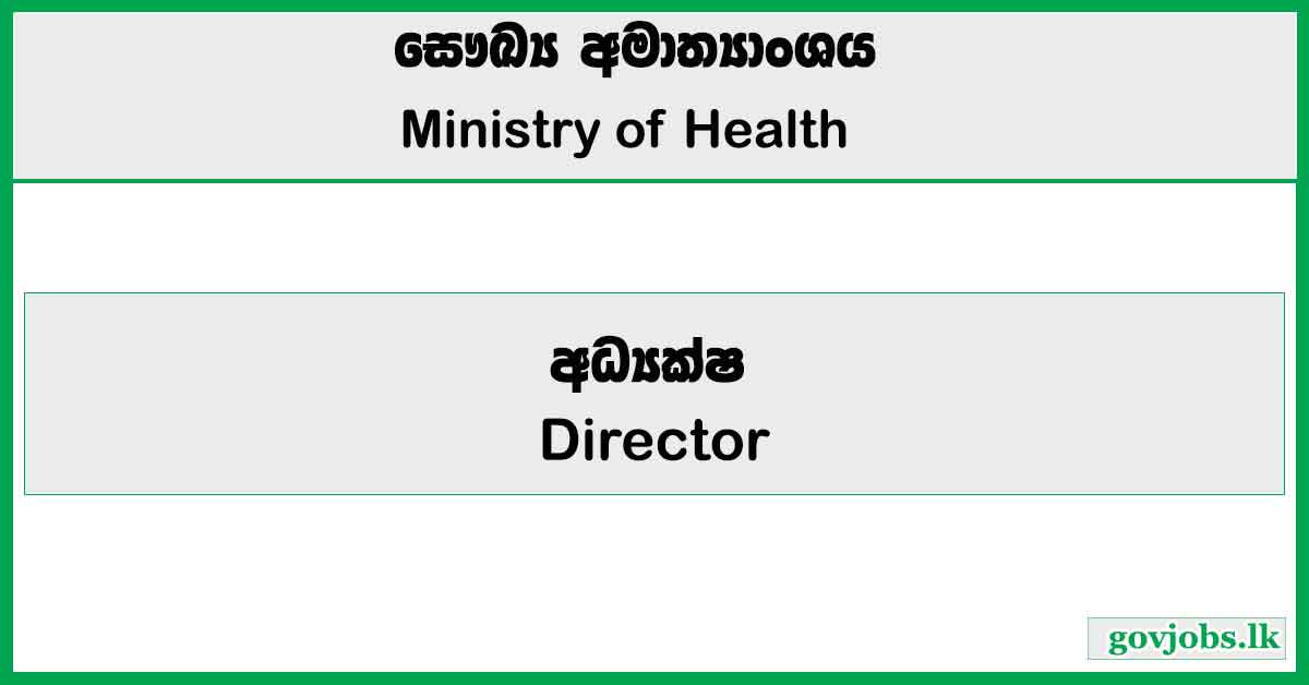 Director - Ministry of Health Job Vacancies 2024