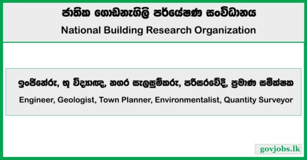 Engineer, Geologist, Town Planner, Environmentalist, Quantity Surveyor – National Building Research Organisation Job Vacancies 2025