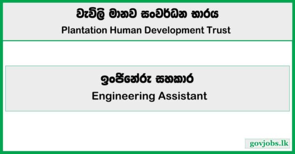 Engineering Assistant - Plantation Human Development Trust Job Vacancies 2025