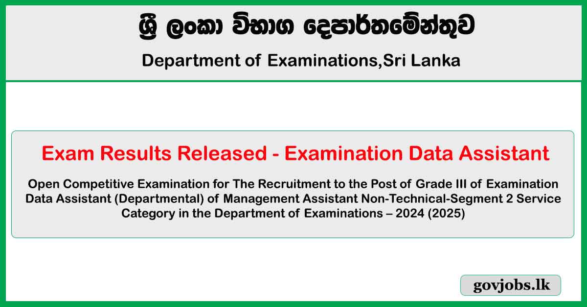 Exam Results Released - Examination Data Assistant 2024 (2025)