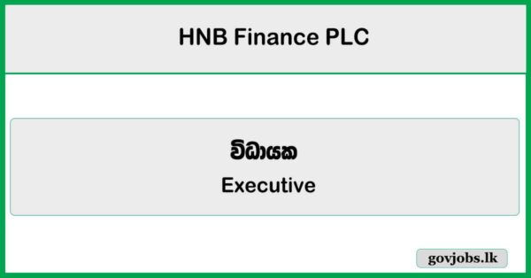 Executive - Branch Operations (Kaduwela, Negombo) - HNB Finance PLC Vacancies 2025