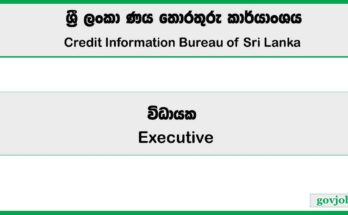 Executive – Credit Information Bureau of Sri Lanka 2025 Job Vacancies