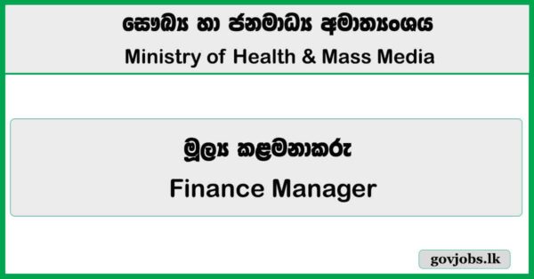 Finance Manager - Ministry of Health & Mass Media Job Vacancies 2026
