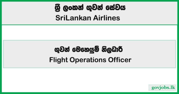 Flight Operations Officer – SriLankan Airlines Job Vacancies 2025