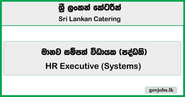 HR Executive (Systems) – Sri Lankan Catering Job Vacancies 2026