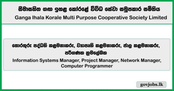 Information Systems Manager, Project Manager, Network Manager, Computer Programmer - University of Sri Jayewardenepura Job Vacancies 2025