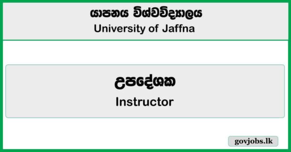 Instructor - University of Jaffna Job Vacancies 2025