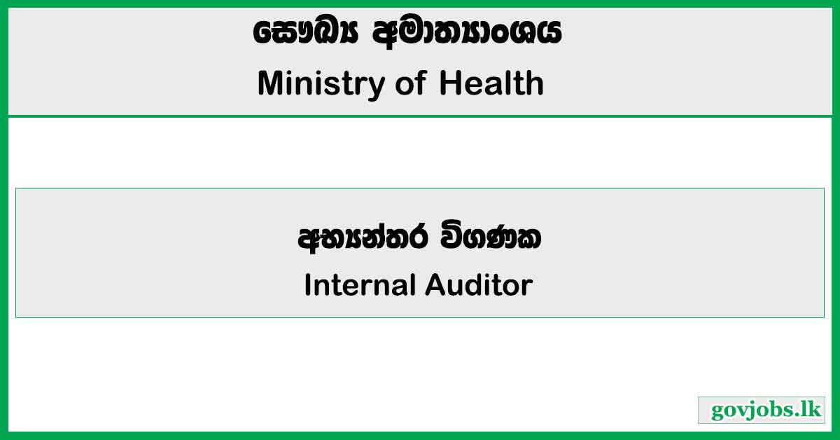 Internal Auditor (HSEP) - Ministry of Health Job Vacancies 2025