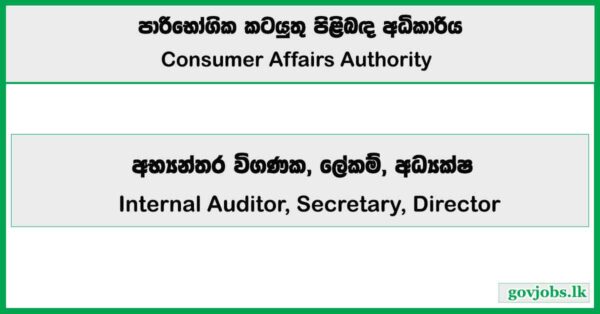 Internal Auditor, Secretary, Director – Consumer Affairs Authority 2026 Job Vacancies