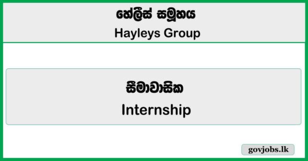 Internship - Data Entry (Panadura) - Hayleys Group Vacancies 2026