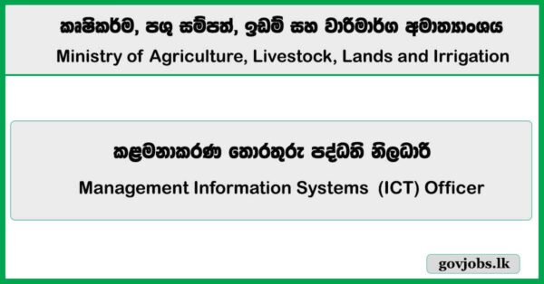 MIS (ICT) Officer - Ministry of Agriculture, Livestock, Lands and Irrigation Job Vacancies 2025
